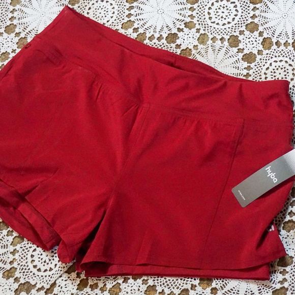 Hyba Red Double Lined Shorts - Picture 1 of 5